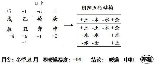 图2.5　章太炎命局调候分析