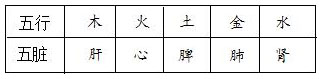 表13.1　五行与五脏
